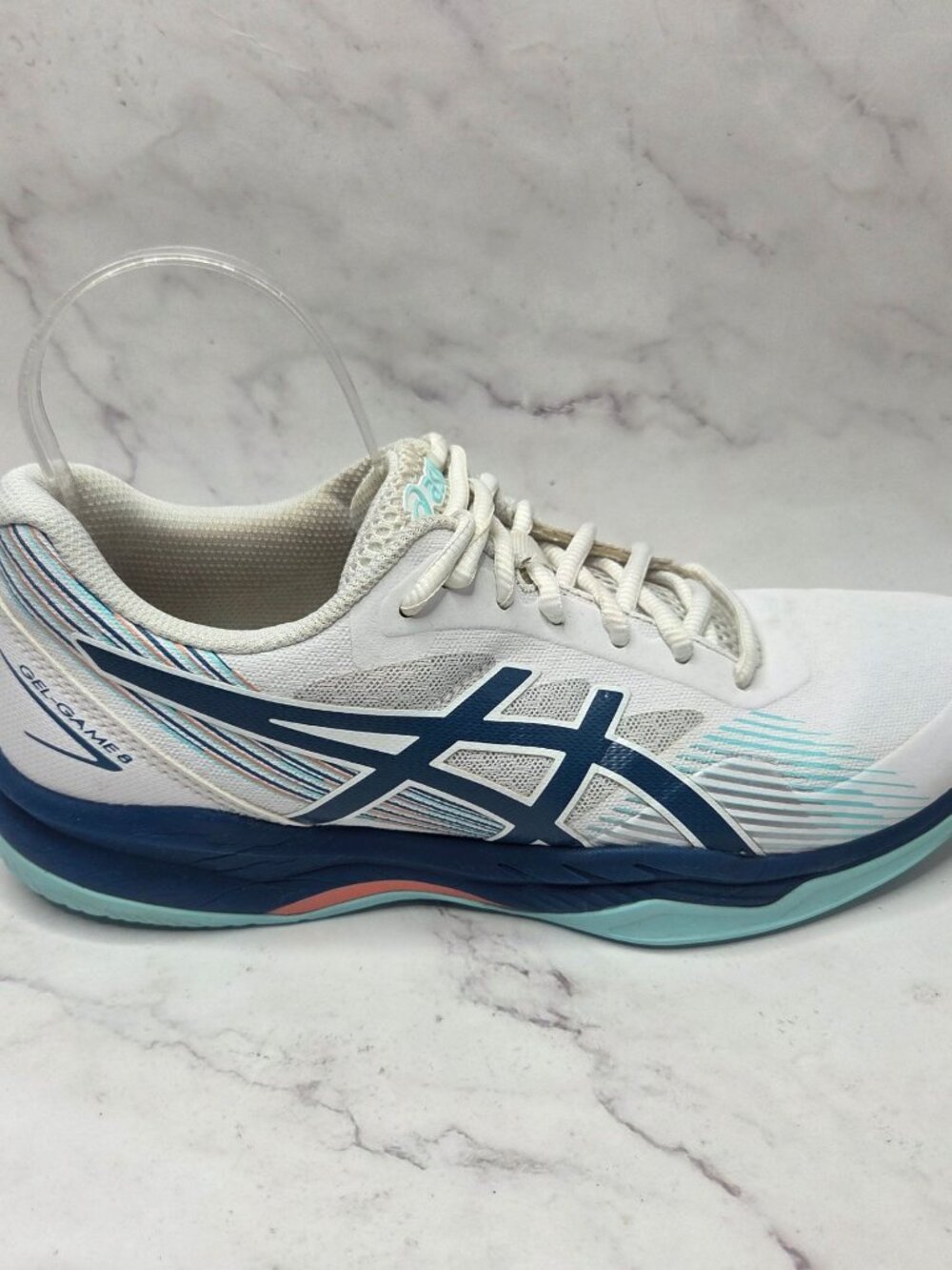 Asics Gel Game 8 White Tennis Shoes Pickleball Sneakers Comfort Women's 9.5